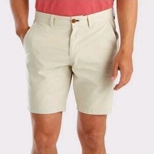 Johnnie-O Mens Size 30 $98 Santiago Cotton Stretch Shorts Stone Golf 8" Inseam‎